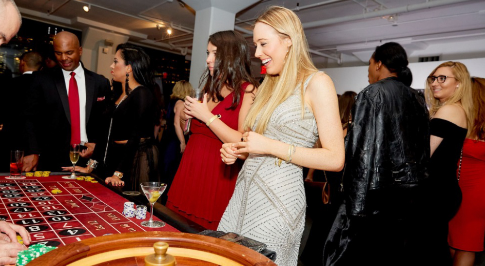 A casino themed holiday party in NYC