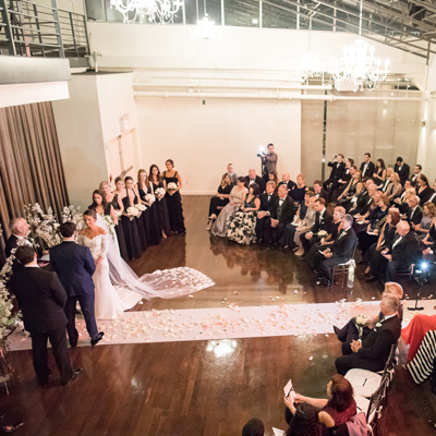 photo: indoor wedding ceremony at tribecarooftop